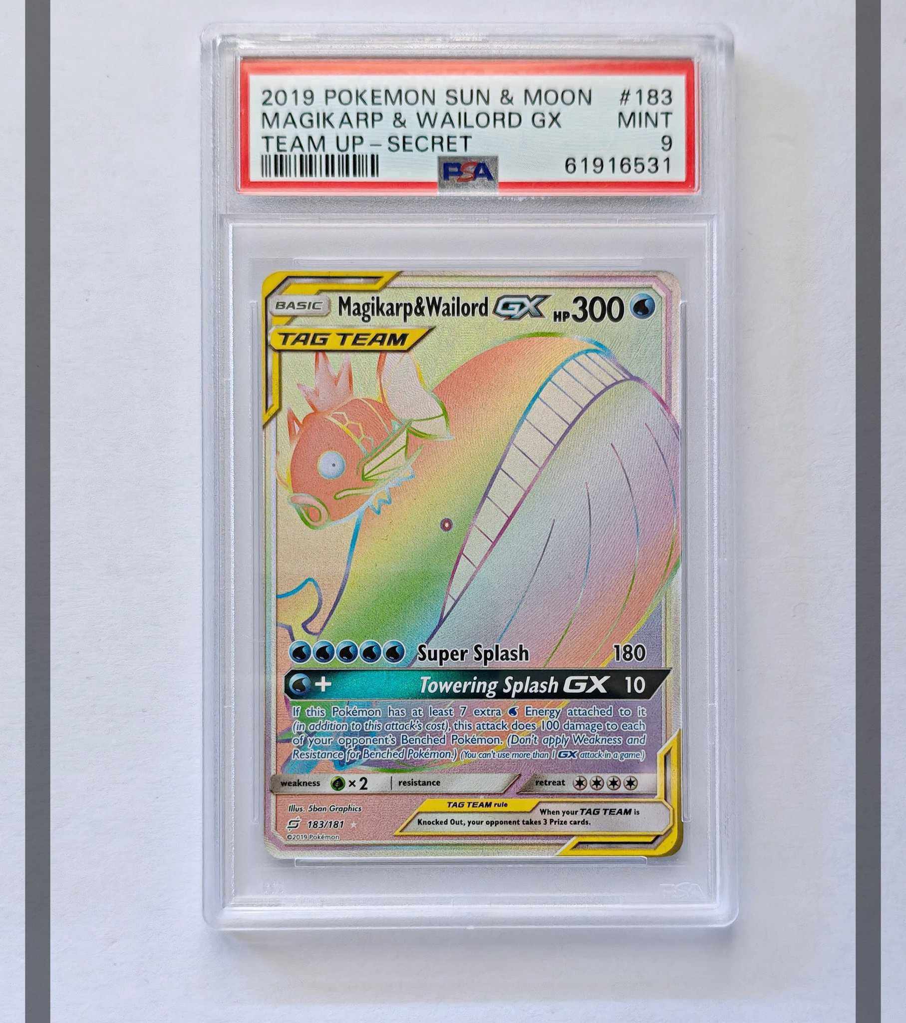 Magikarp & Wailord Gx 183/181 TEU Pokemon PSA 9