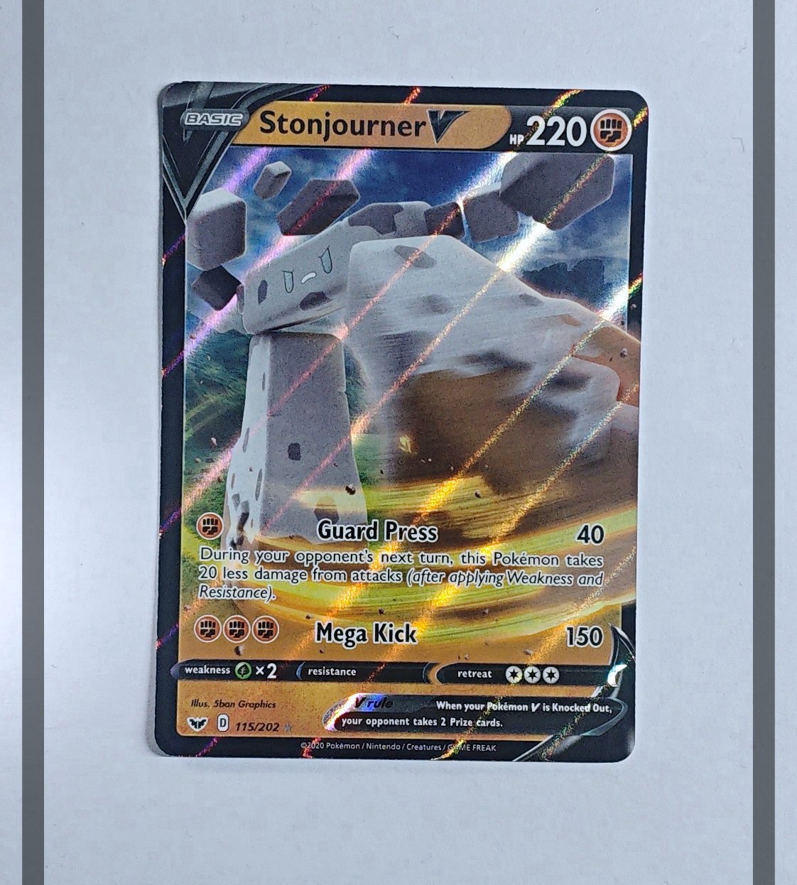Stonjourner V 115/202 SSH Pokemon ENG-NM