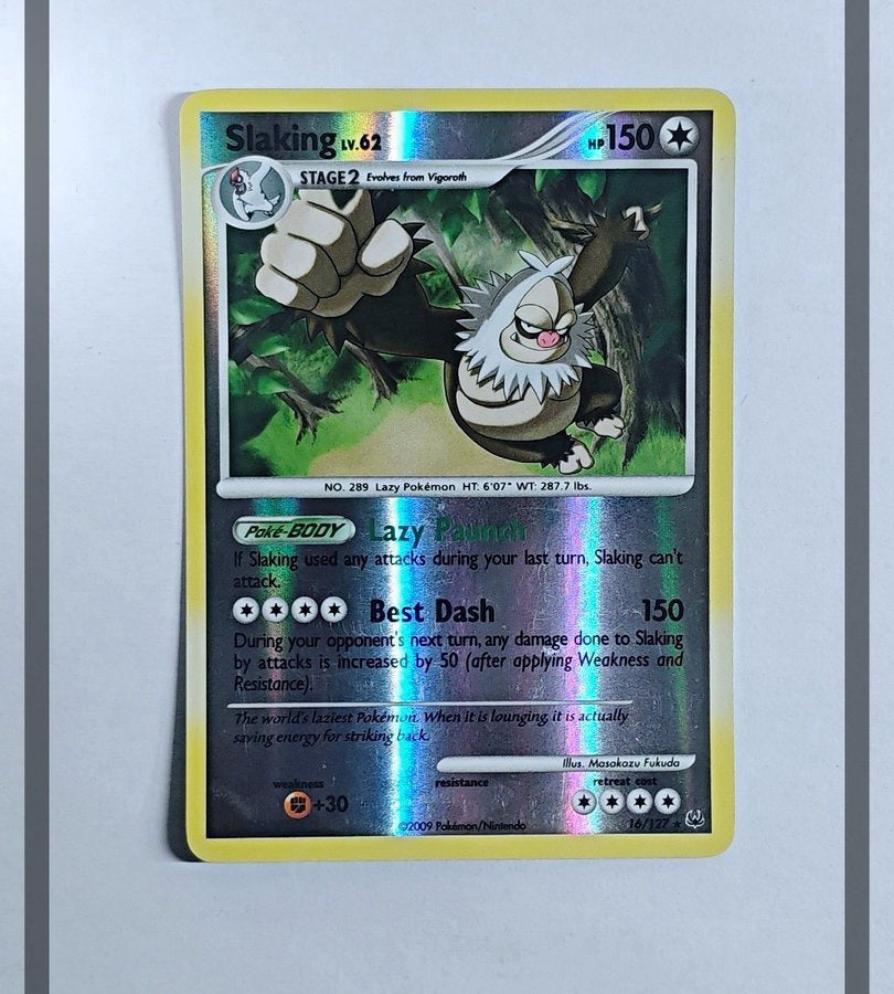 Slaking Lv.62 16/127 PL ReverseHolo Pokemon ENG-NM